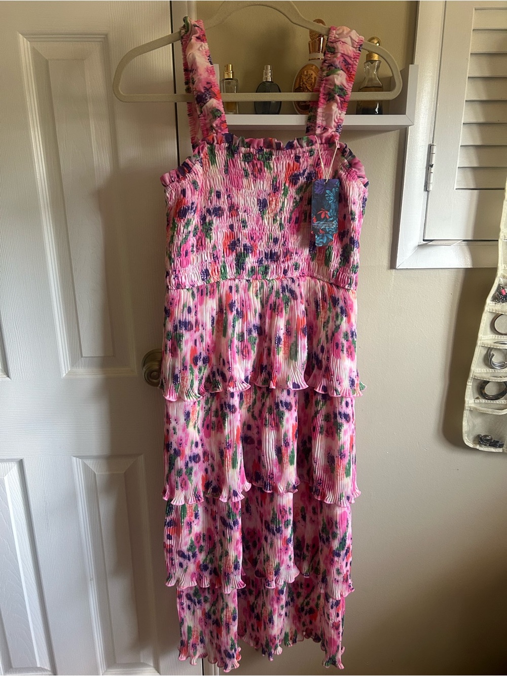 NWT Pink Tiered Floral Maxi Dress - Size L